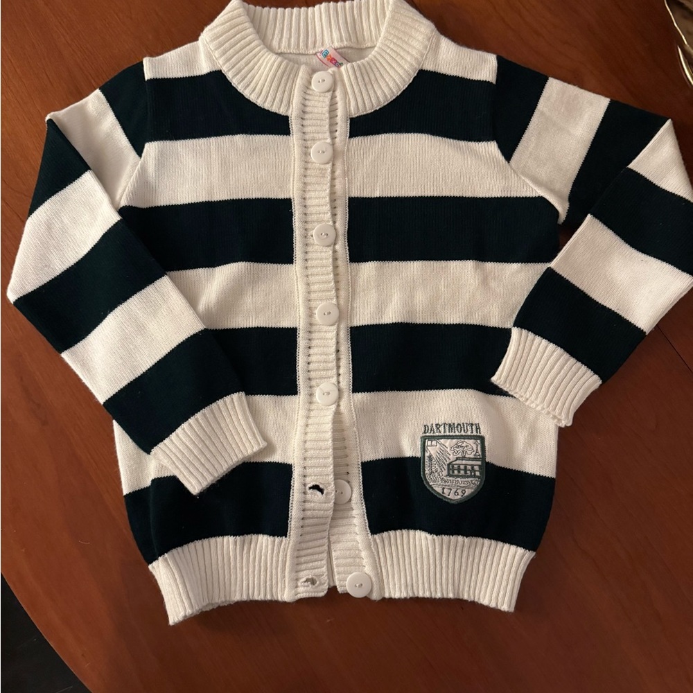 Dartmouth College Classic Letterman Cardigan - Show the colors green and White